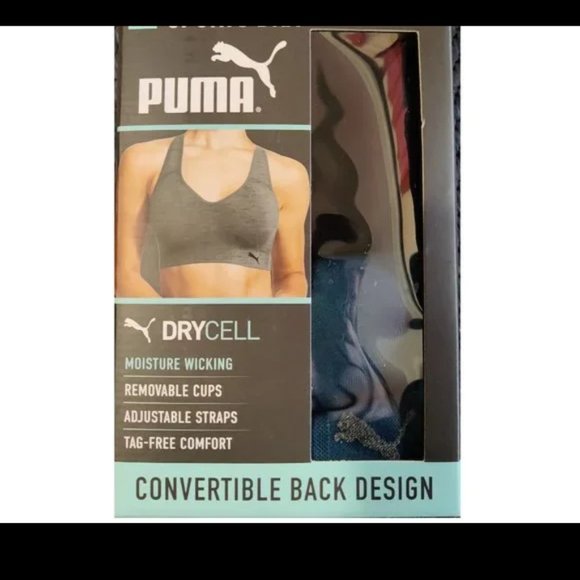 NWOT Puma Womens Seamless Sports Bra Adjustable Blue Size Small $30 AA192 - Picture 1 of 2